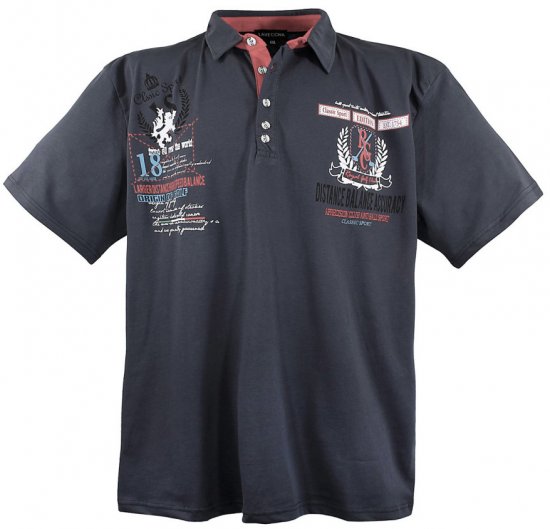 Lavecchia 2038 Printed Jersey Poloshirt Charcoal - Tricouri polo - Tricouri Polo Bărbați Mărimi Mari