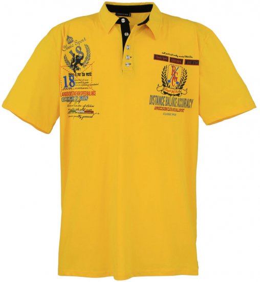 Lavecchia 2038 Printed Jersey Poloshirt Yellow - Tricouri polo - Tricouri Polo Bărbați Mărimi Mari