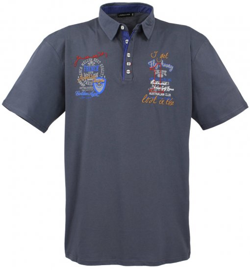 Lavecchia 3101 Printed Jersey Poloshirt Charcoal - Tricouri polo - Tricouri Polo Bărbați Mărimi Mari