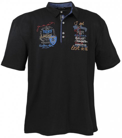 Lavecchia 3101 Printed Jersey Poloshirt Black - Tricouri polo - Tricouri Polo Bărbați Mărimi Mari