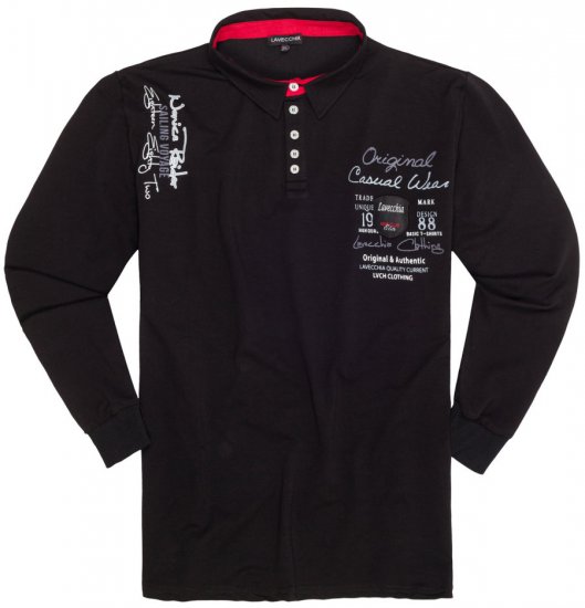 Lavecchia 2025 Printed Sweatshirt with collar Black - Pulovere & hanorace - Pulovere & Hanorace Bărbați Mărimi Mari