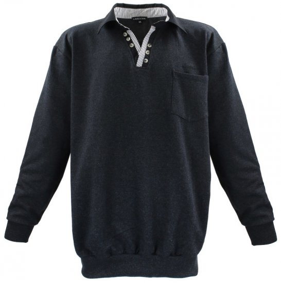 Lavecchia 602 Collar Sweatshirt Charcoal - Pulovere & hanorace - Pulovere & Hanorace Bărbați Mărimi Mari