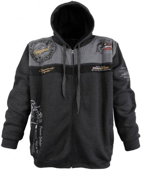 Lavecchia 2022 Printed Zipper Hoodie Charcoal - Pulovere & hanorace - Pulovere & Hanorace Bărbați Mărimi Mari