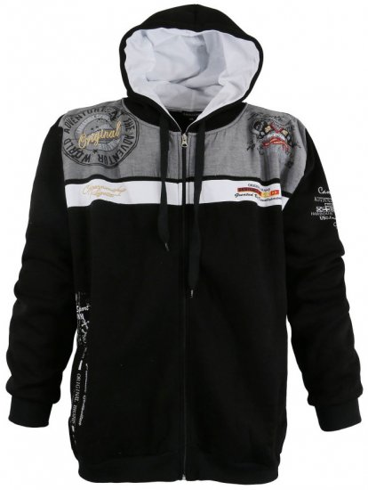 Lavecchia 2022 Printed Zipper Hoodie Black - Pulovere & hanorace - Pulovere & Hanorace Bărbați Mărimi Mari