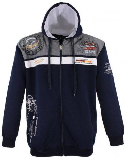 Lavecchia 2022 Printed Zipper Hoodie Navy - Pulovere & hanorace - Pulovere & Hanorace Bărbați Mărimi Mari