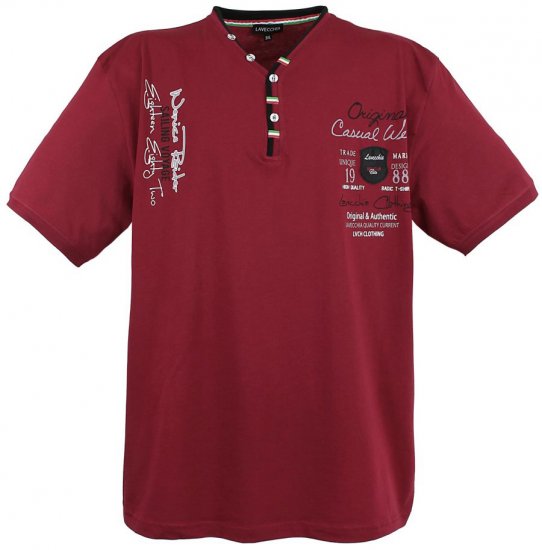 Lavecchia 2042 Printed T-shirt Bordeaux - Tricouri - Tricouri Bărbați Mărimi Mari