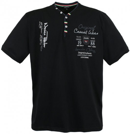 Lavecchia 2042 Printed T-shirt Black - Tricouri - Tricouri Bărbați Mărimi Mari