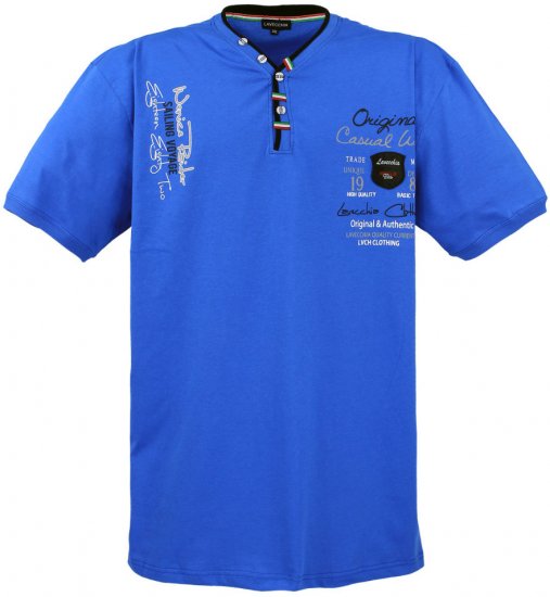 Lavecchia 2042 Printed T-shirt Royal Blue - Tricouri - Tricouri Bărbați Mărimi Mari