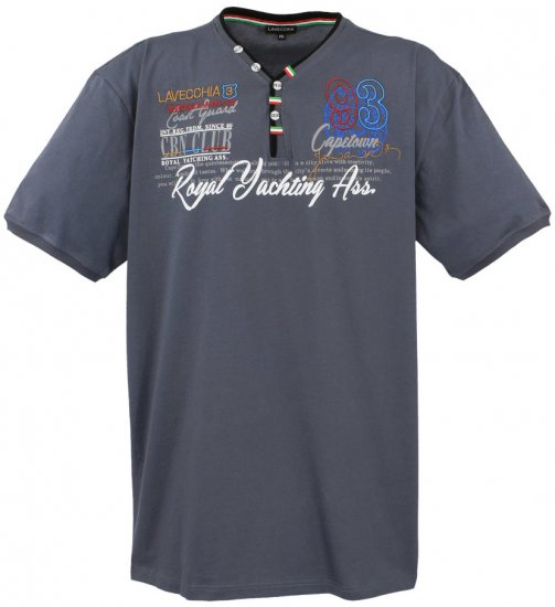 Lavecchia 608 Printed T-shirt Charcoal - Tricouri - Tricouri Bărbați Mărimi Mari