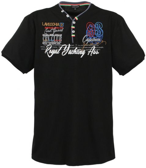 Lavecchia 608 Printed T-shirt Black - Tricouri - Tricouri Bărbați Mărimi Mari