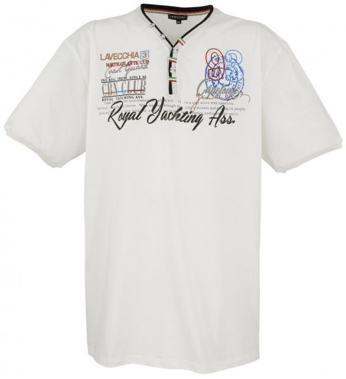 Lavecchia 608 Printed T-shirt Cream White - Tricouri - Tricouri Bărbați Mărimi Mari