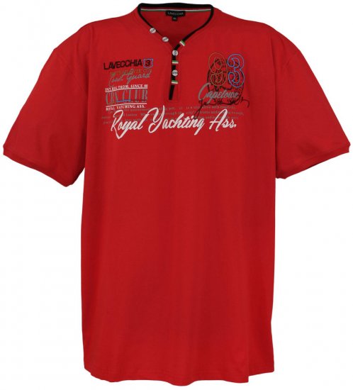 Lavecchia 608 Printed T-shirt Red - Tricouri - Tricouri Bărbați Mărimi Mari