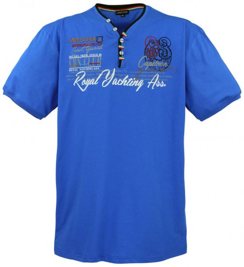 Lavecchia 608 Printed T-shirt Royal Blue - Tricouri - Tricouri Bărbați Mărimi Mari