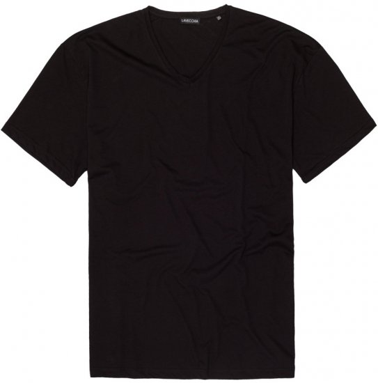 Lavecchia 124 V-neck T-shirt Black - Tricouri - Tricouri Bărbați Mărimi Mari