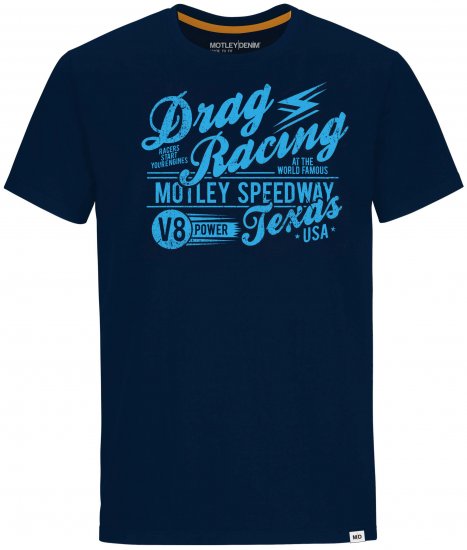 Motley Denim Lincoln T-shirt Navy - Tricouri - Tricouri Bărbați Mărimi Mari