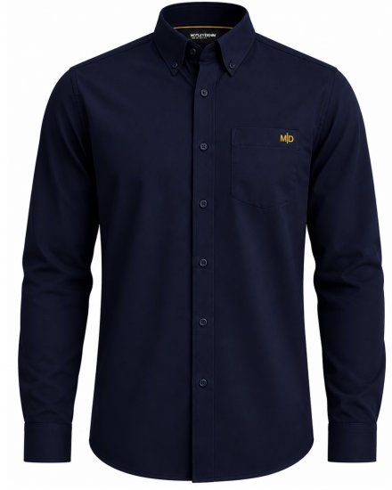 Motley Denim Lisbon Long Sleeve Shirt Navy - Cămăși - Cămăși Bărbați Mărimi Mari