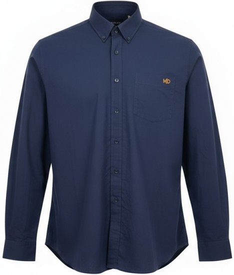 Motley Denim Lisbon Long Sleeve Shirt Navy - Cămăși - Cămăși Bărbați Mărimi Mari