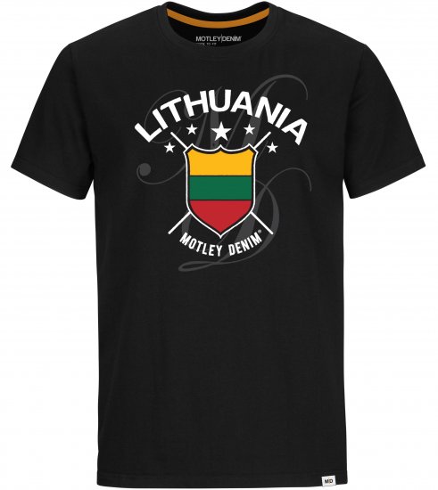 Motley Denim Lithuania T-shirt Black - Tricouri - Tricouri Bărbați Mărimi Mari