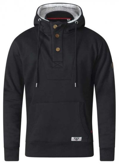 D555 Lorenzo Half zip Hoodie Black - Pulovere & hanorace - Pulovere & Hanorace Bărbați Mărimi Mari