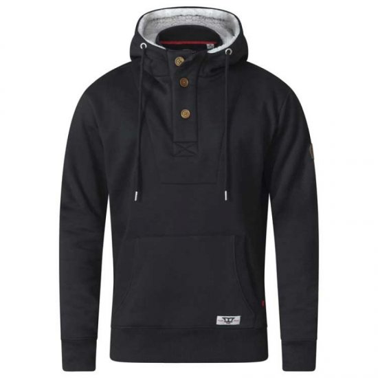 D555 Lorenzo Half zip Hoodie Black - Pulovere & hanorace - Pulovere & Hanorace Bărbați Mărimi Mari