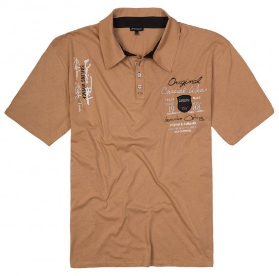 Lavecchia 610 Tricou cu guler Bej camel - Tricouri polo - Tricouri Polo Bărbați Mărimi Mari