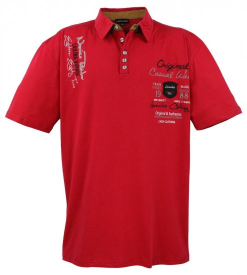 Lavecchia 610 Tricou cu guler Roșie - Tricouri polo - Tricouri Polo Bărbați Mărimi Mari