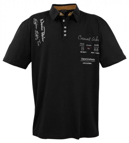 Lavecchia 610 Tricou cu guler Neagră - Tricouri polo - Tricouri Polo Bărbați Mărimi Mari
