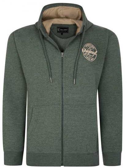 Kam Jeans 7060 Zip Thru Originals Denim Hoodie Khaki - Pulovere & hanorace - Pulovere & Hanorace Bărbați Mărimi Mari