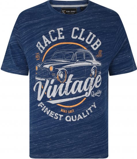 Kam Jeans 5740 Race Club Injected Marl Tee Indigo - Tricouri - Tricouri Bărbați Mărimi Mari