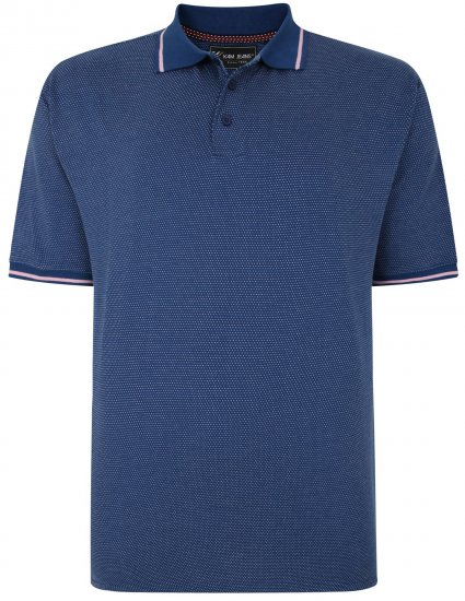 Kam Jeans 5486 Dobby Print Jersey Polo Moonlight - Tricouri polo - Tricouri Polo Bărbați Mărimi Mari
