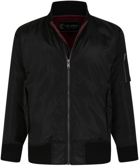 Kam Jeans KV126 Traditional Style Bomber Jacket Black - Geci - Geci Bărbați Mărimi Mari