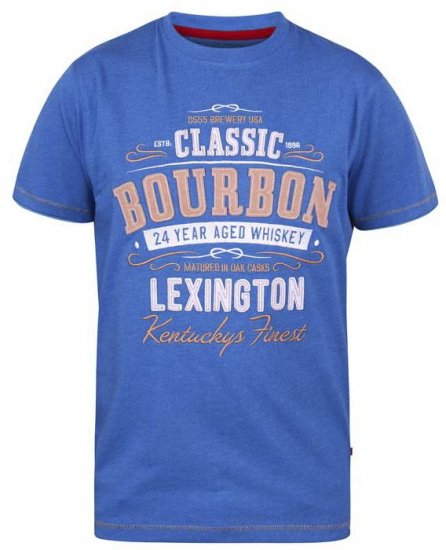D555 Macmillan Bourbon Whiskey Crew Neck T-Shirt Blue - Tricouri - Tricouri Bărbați Mărimi Mari