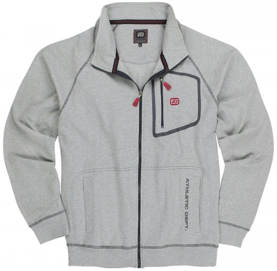 Adamo Manuel Sweatshirt with Zipper Grey - Pulovere & Hanorace - Pulovere & Hanorace Bărbați Mărimi Mari