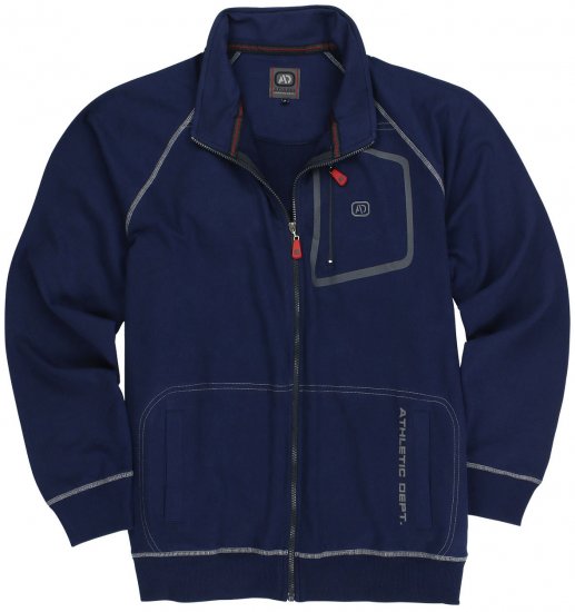 Adamo Manuel Sweatshirt with Zipper Navy - Pulovere & hanorace - Pulovere & Hanorace Bărbați Mărimi Mari