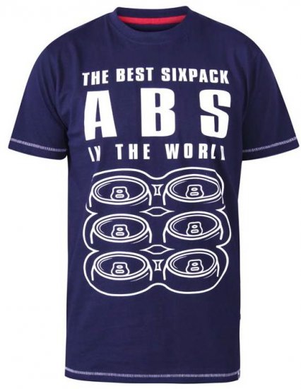 D555 Marco Best Sixpack Abs Crew Neck Printed T-Shirt Navy - Tricouri - Tricouri Bărbați Mărimi Mari