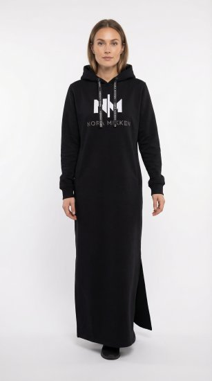 Nora Mikken MARI Maxi Hoodie Dress Black - Pulovere & hanorace - 