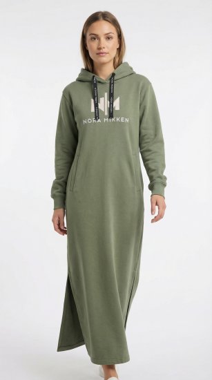 Nora Mikken MARI Maxi Hoodie Dress Green - Pulovere & hanorace - 
