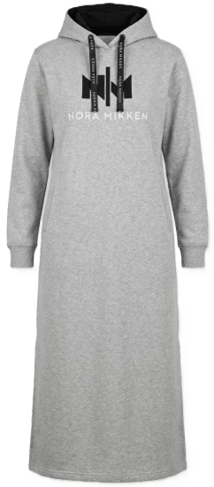 Nora Mikken MARI Maxi Hoodie Dress Grey - Pulovere & hanorace - 