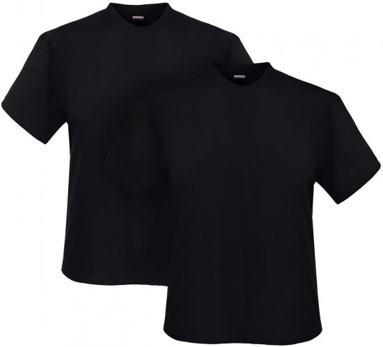 Adamo Marlon Comfort fit 2-pack T-shirt Black - Tricouri - Tricouri Bărbați Mărimi Mari