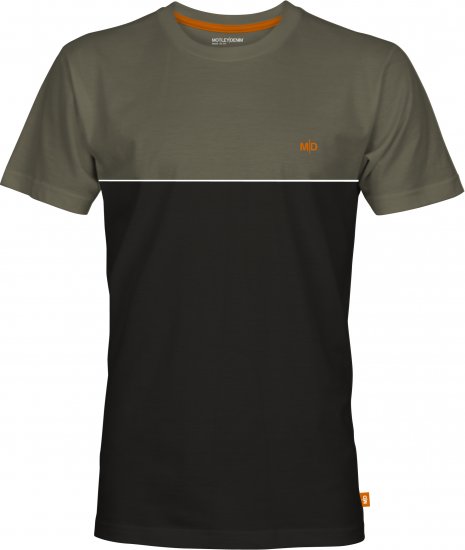 Motley Denim Athens Two-Toned T-Shirt Black/Dark Khaki - Tricouri - Tricouri Bărbați Mărimi Mari