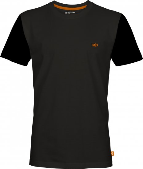 Motley Denim Granada Black Short Sleeved T-Shirt Charcoal - Tricouri - Tricouri Bărbați Mărimi Mari