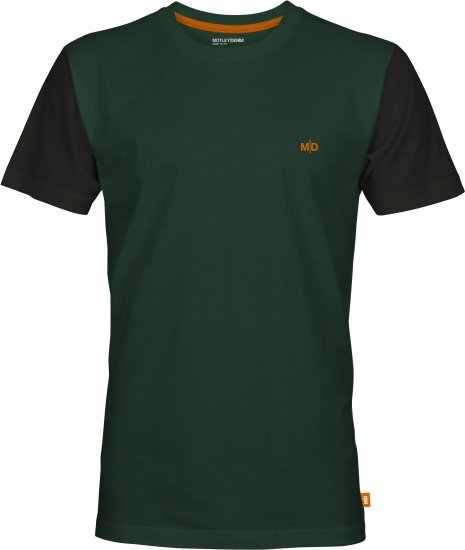 Motley Denim Granada Black Short Sleeved T-Shirt Racing Green - Tricouri - Tricouri Bărbați Mărimi Mari