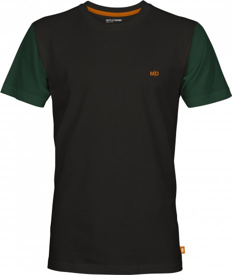 Motley Denim Vigo Colored Short Sleeve T-Shirt Black/Racing Green - Tricouri - Tricouri Bărbați Mărimi Mari