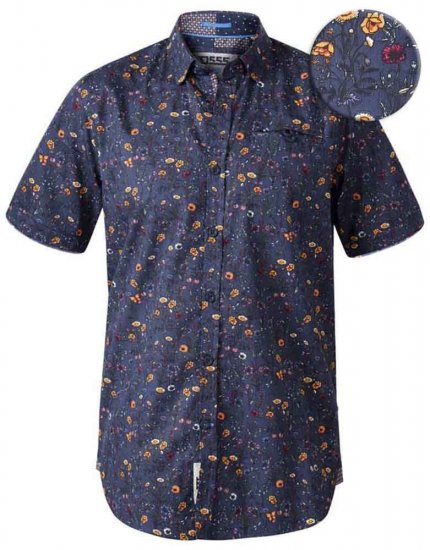 D555 Medway Floral Ao Print Short Sleeve Shirt - Cămăși - Cămăși Bărbați Mărimi Mari