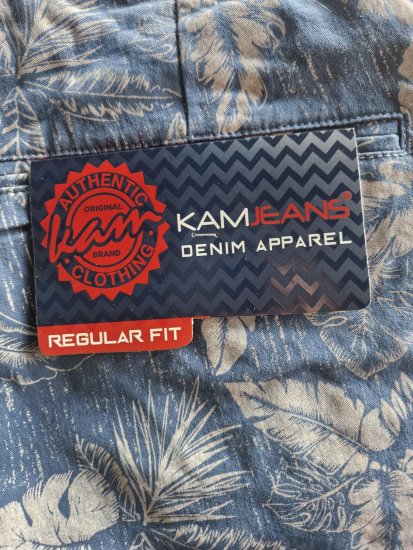 Kam Jeans 340 Dress Shorts Denim Blue - Pantaloni scurți - Pantaloni Scurți Mărimi mari Bărbați 