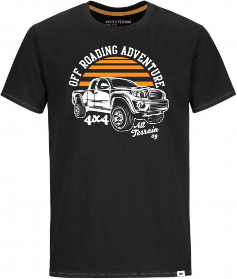 Motley Denim Meltham T-shirt Black - Tricouri - Tricouri Bărbați Mărimi Mari