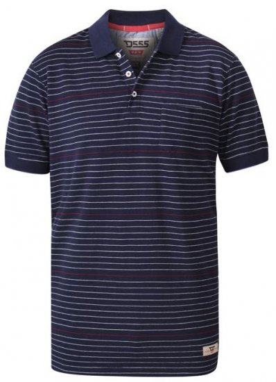 D555 Metro Stripe Jersey Polo Navy Stripe - Tricouri polo - Tricouri Polo Bărbați Mărimi Mari
