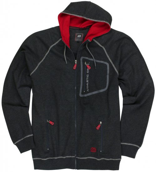 Adamo Michael Hoodie with Zipper Charcoal - Pulovere & hanorace - Pulovere & Hanorace Bărbați Mărimi Mari