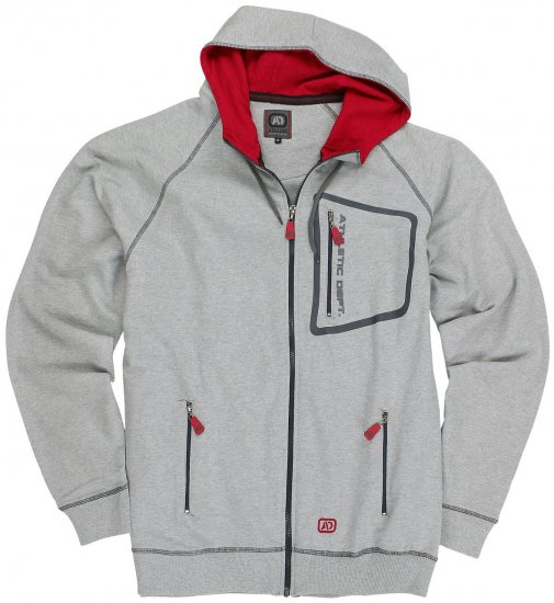 Adamo Michael Hoodie with Zipper Grey - Pulovere & hanorace - Pulovere & Hanorace Bărbați Mărimi Mari