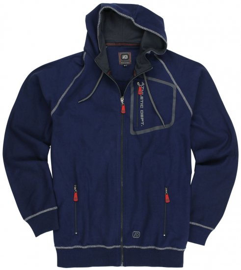 Adamo Michael Hoodie with Zipper Navy - Pulovere & hanorace - Pulovere & Hanorace Bărbați Mărimi Mari